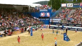 Finalspiel bei der Beachvolleyball EM 2015 am Wörthersee [upl. by Eelanej227]