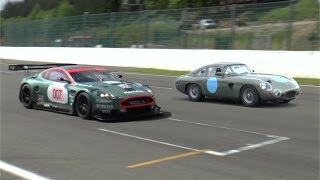 Aston Martin DBR9 007 and 1963 DP214 Prototype Modena Trackdays 2015 [upl. by Figone]