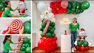 Como hacer un Arco de Globos para Navidad  🎅🏻 Decoración Navideña 🎅🏻  Christmas Balloon Garland [upl. by Arahahs]