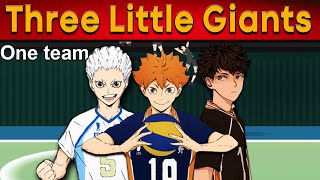 The Spike Three Little Giants in one team Hinata Shōyō Hoshiumi Kourai Udai Tenma Haikyuu [upl. by Inahs]