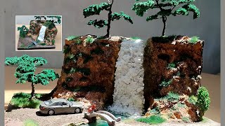 Building waterfall diorama 164 scale [upl. by Eiduj]