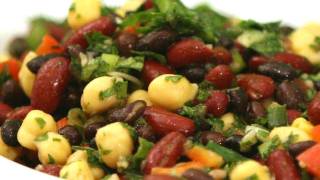 Three Bean Salad HEALTHY THREE BEAN SALAD RECIPE [upl. by Kcirde]