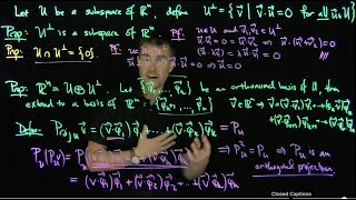 Orthogonal Complements and Orthogonal Projections onto Subspaces [upl. by Okun]