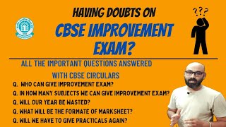 Important questions about Improvement Exam  cbse improvement exam complete information [upl. by Oiramat876]