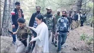 MLA Kishtwar Shagun Parihar crossing through difficult terrain to reach Kuntwara for paying homage [upl. by Edik]