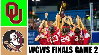 1 Oklahoma vs 3 Florida State Full Game 2  2023 Womens College World Series Finals  FULL REPLAY [upl. by Nhoj]