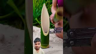 NEW invention WIND proof FLAME🎋🔥 Survival Skills survival bushcraft outdoors camping [upl. by Anirtac]