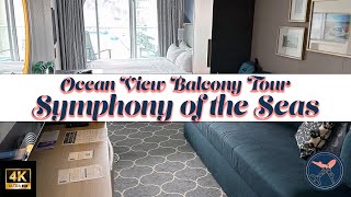 Symphony of the Seas  Royal Caribbean  Ocean View Balcony Stateroom 6D  Cabin 12322  Room Tour [upl. by Berriman]