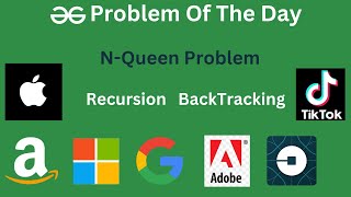 NQueen Problem  30 Aug  POTD  Problem of the day GeeksForGeeks [upl. by Doralyn]