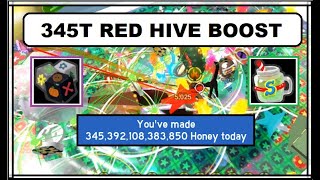 345T Red Hive Boost No HoneydayFestive Bean  Bee Swarm Simulator [upl. by Otreblada]