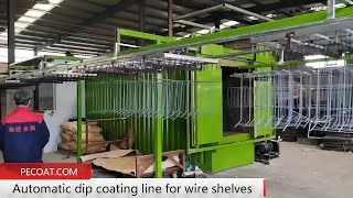 Automatic Fluidized Bed Dip Coating Equipment for metal wire shelves racks  pecoatcom [upl. by Ashwell]