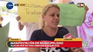 Funcionarios municipales de Lambaré en huelga por despidos [upl. by Radman]