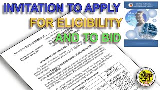 INVITATION TO APPLY FOR ELIGIBILITY AND TO BID  BARANGAY ACCOUNTING [upl. by Berfield]