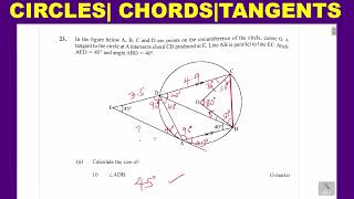 CIRCLES  CHORDS  TANGENTS  KCSE 2020 PP2 [upl. by Noffets]