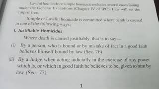 Homicide justifiable amp excusable [upl. by Itirahc]