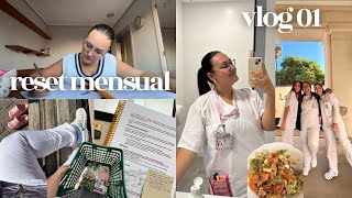 vlog 01🏥🏋🏽‍♀️🎧 Organización nuevo mes objetivos nueva rutina situaciones difíciles estudio [upl. by Worsham691]