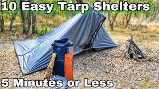 10 Easy Tarp Shelters for Survival [upl. by Anglim]