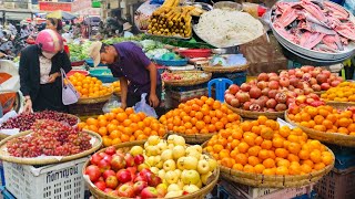 Ever Seen Cambodian Food Market on Both Sides of Street Activities People at Local MarketBreakfast [upl. by Brott]