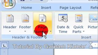 Learn How To Add Header amp Footer In Document In MS Word 2007  Hindi [upl. by Nylakcaj]