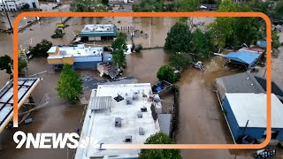 Aerial view of the widespread flooding in Asheville North Carolina [upl. by Nacim]