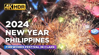 NEW YEAR 2024 in Philippines Watch the Dazzling FIREWORKS FESTIVAL at SM Clark Skyline【4K HDR】 [upl. by Roslyn140]