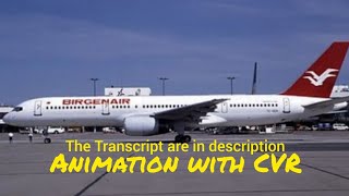 BirgenAir Flight 301 Crash  Animation with CVR Read description [upl. by Yhtak]