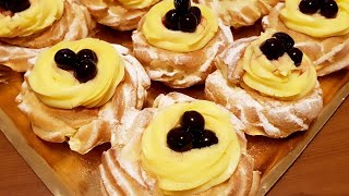 Zeppole di San Giuseppe al forno ricetta bigné di Luca Montersino  crema pasticcera festa del papà [upl. by Amadas]