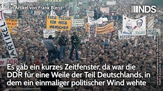 Es gab ein Zeitfenster da war die DDR der Landesteil in dem ein einmaliger politischer Wind wehte [upl. by Pestana]