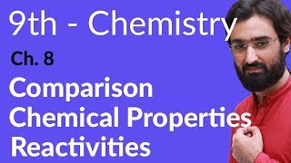 Matric part 1 Chemistry Comparison Chemical properties Reactivities  ch 8  9th Class Chemistry [upl. by Elvera]