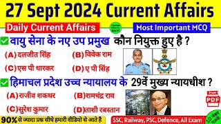 27 September 2024 Current Affairs  Current Affairs Today  Daily Current Affairs By Ravi [upl. by Ecitnirp]