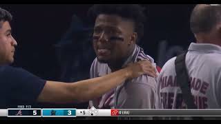 Ronald Acuña Jr 2022 Season Ending Injury [upl. by Adna]