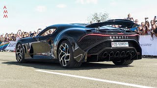 € 167 MILLION Bugatti La Voiture Noire on the road Startup Revs amp Accelerations [upl. by Iniffit24]