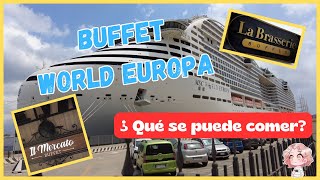 Que comer el el Buffet MSC World Europa [upl. by Ellebyam]