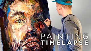 Expressive Oil Painting Process  Male Portrait Time Lapse [upl. by Naesal]