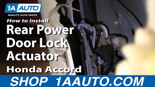 How To Replace Rear Power Door Lock Actuator 9497 Honda Accord [upl. by Yrrad857]