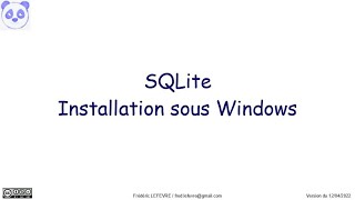 Installation de SQLite sous Windows [upl. by Batty331]