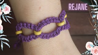 Aula de bijuterias Pulseira de Macramê DIY bracelet [upl. by Bonne991]