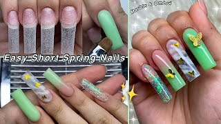 EASY SPRING POLYGEL NAILS🦋 BEGINNER FRIENDLY NAILS HOW TO MARBLE amp OMBRE  Nail Tutorial [upl. by Puttergill]