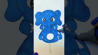 How to draw a cute baby elephant Step by Step 🐘💙 [upl. by Markus327]