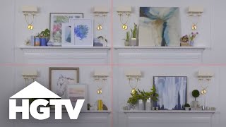 4 Seasons of Fireplace Mantel Decor  HGTV [upl. by Nooj]