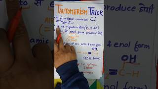 Tautomerism TRICK 📌 tautomerism tautomers isomerism chemistrytricks metamerism ashortaday [upl. by Eslehc452]