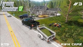 Mowing lawn and transporting grass  Lawn Care  Farming Simulator 2017  Episode 3 [upl. by Oluas210]