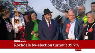 ByElection Result Rochdale win for George Galloway 01Mar24 [upl. by Garibull]