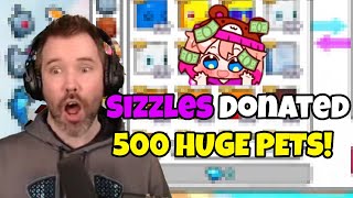 I Surprised PS99 Youtubers with 500 HUGE PETS [upl. by Tann196]