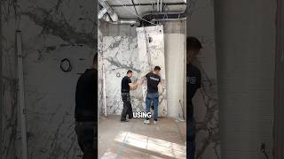 Marble tile PVC wall panel tiling process shorts [upl. by Enyad88]