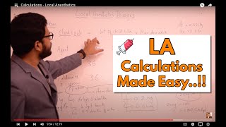 Calculations  Local Anesthetics [upl. by Ecirtel]