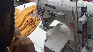 BOTTOM HEM CHAIN STITCH SEWING MACHINE BASIC PANT PROCESS [upl. by Kopans]