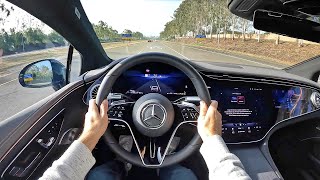 2022 MercedesBenz EQS 450 POV Test Drive 3D AudioASMR [upl. by Yentroc133]