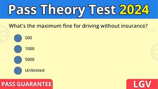 2024 The Licenced by DVSA Theory Test and LGV Theory test  Theory test practice [upl. by Oam]