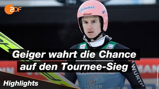 Karl Geiger zur Halbzeit der Vierschanzentournee Zweiter  Skispringen  ZDFsport [upl. by Jarnagin]